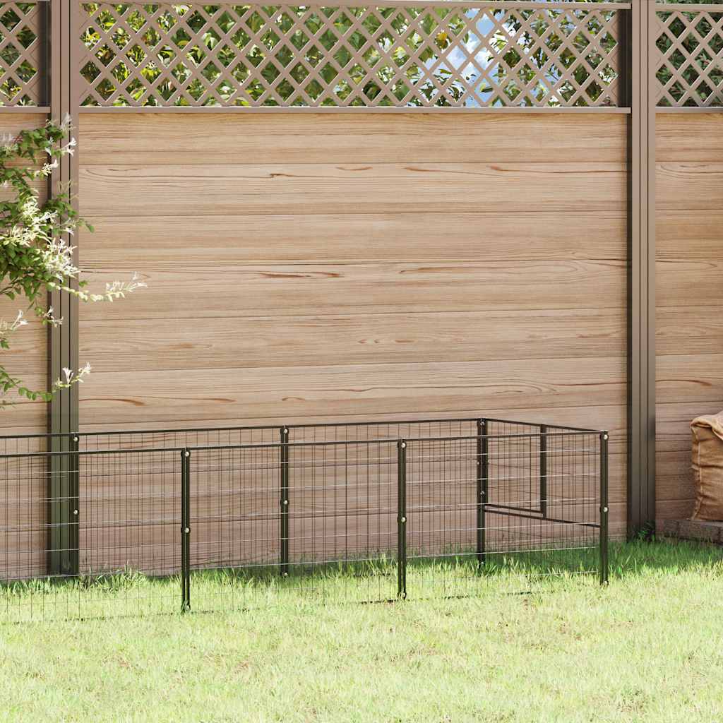 Hundezwinger Schwarz 8 m² Stahl