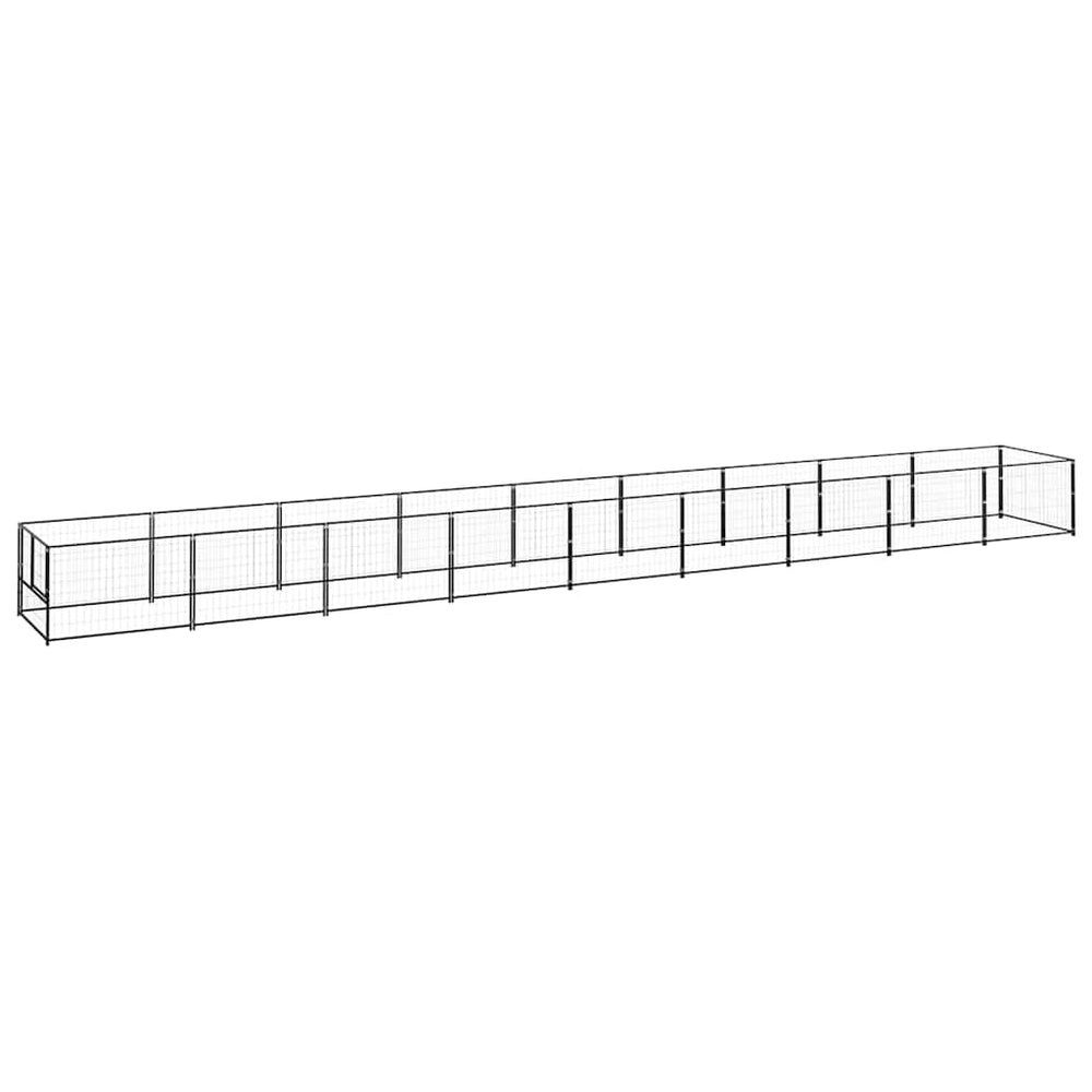 Hundezwinger Schwarz 9 m² Stahl