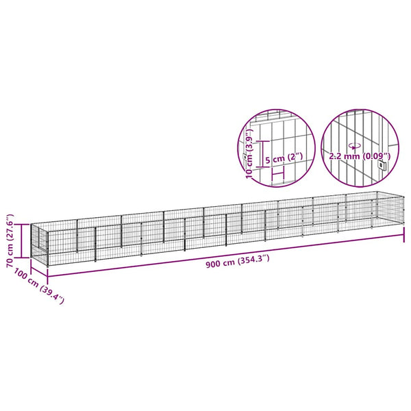 Hundezwinger Schwarz 9 m² Stahl