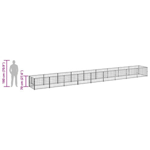 Hundezwinger Schwarz 9 m² Stahl