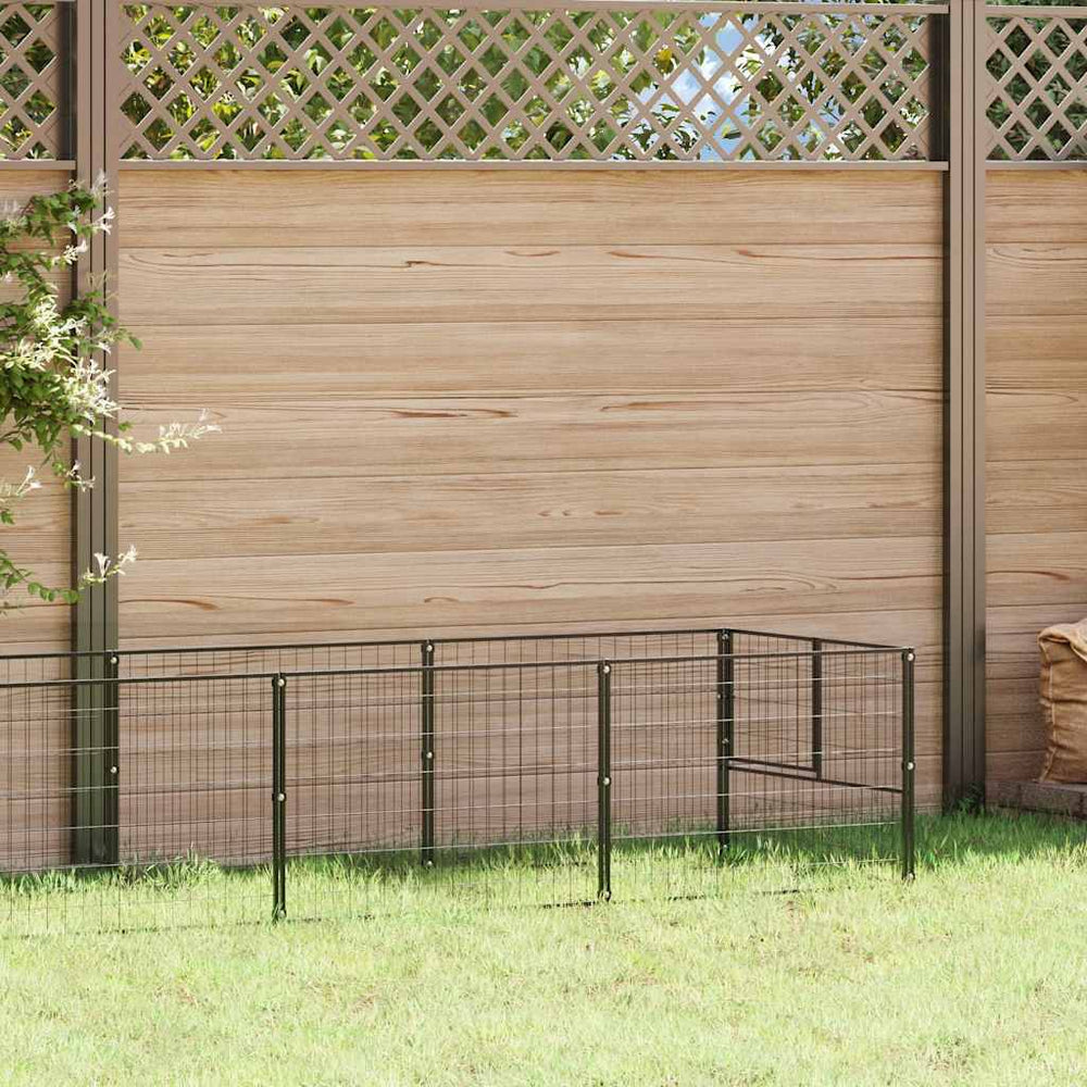 Hundezwinger Schwarz 9 m² Stahl
