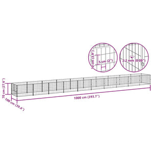 Hundezwinger Schwarz 10 m² Stahl