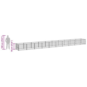 Hundezwinger Schwarz 10 m² Stahl