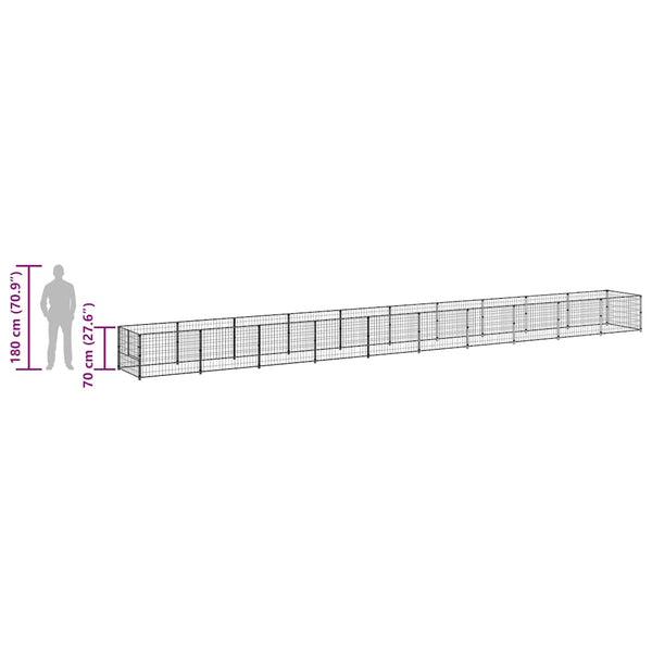 Hundezwinger Schwarz 10 m² Stahl