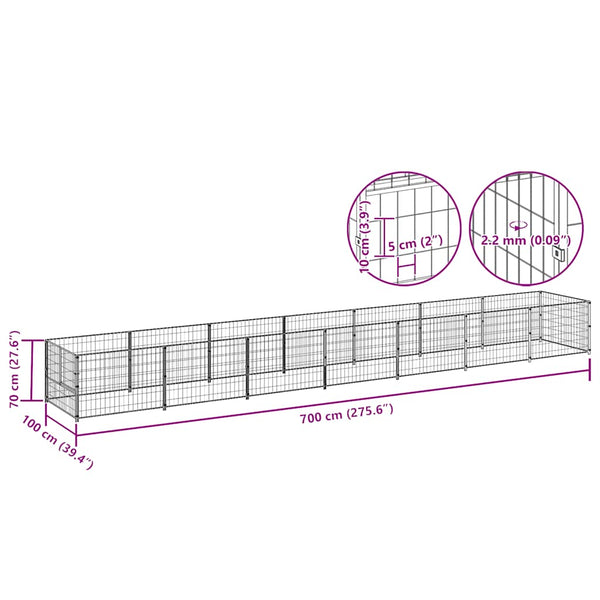 Hundezwinger Silbern 7 m² Stahl
