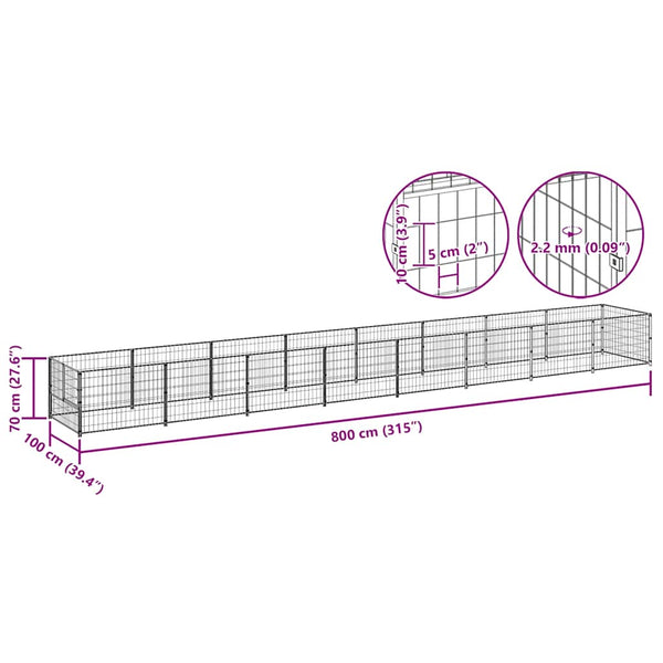 Hundezwinger Silbern 8 m² Stahl