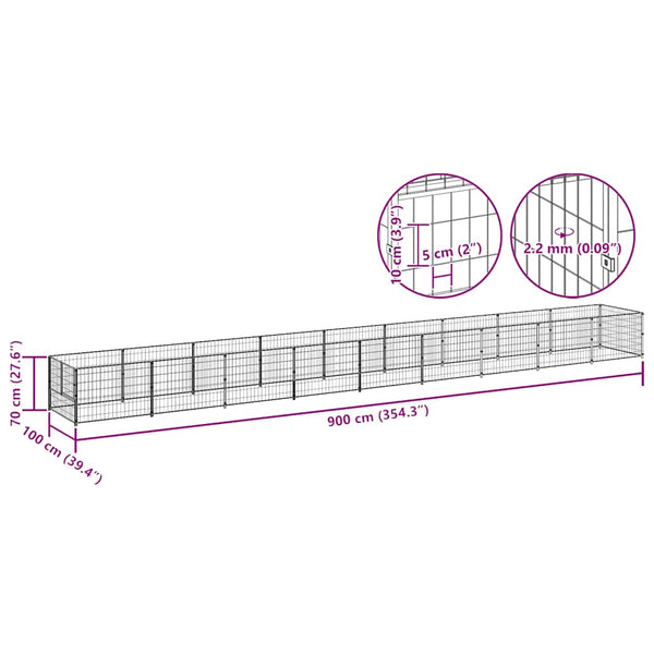 Hundezwinger Silbern 9 m² Stahl