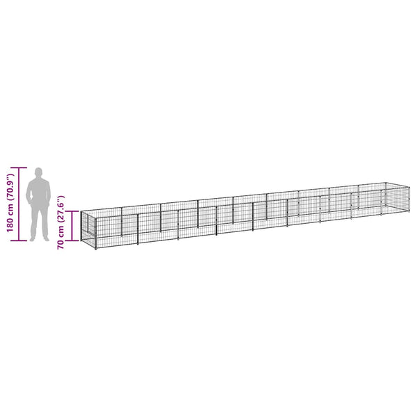 Hundezwinger Silbern 9 m² Stahl