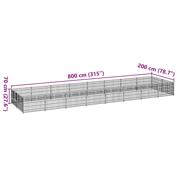 Hundezwinger Schwarz 16 m² Stahl