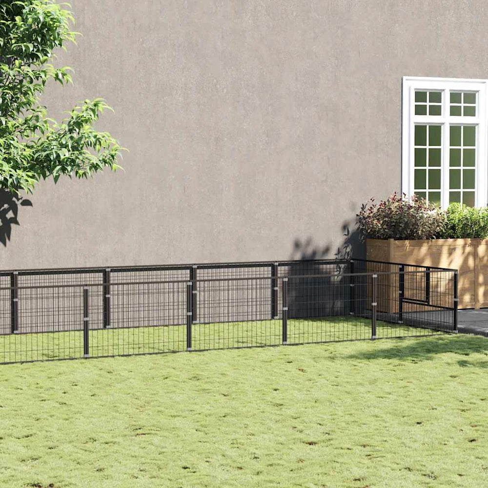 Hundezwinger Schwarz 18 m² Stahl
