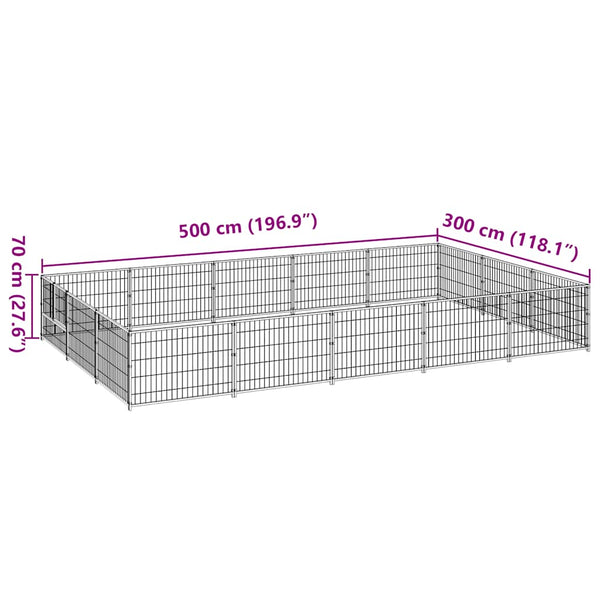 Hundezwinger Schwarz 15 m² Stahl