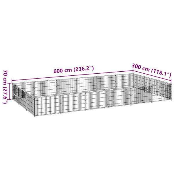 Hundezwinger Schwarz 18 m² Stahl