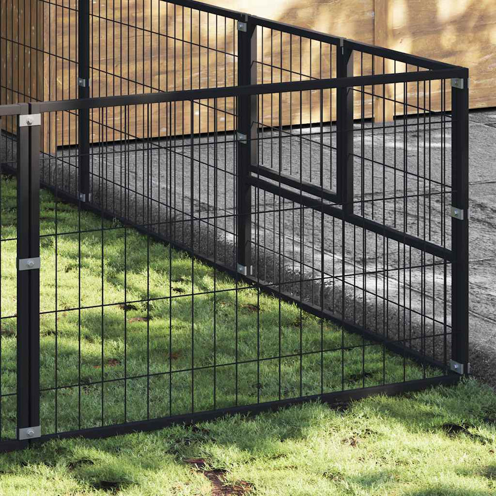 Hundezwinger Schwarz 24 m² Stahl