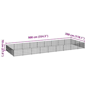 Hundezwinger Schwarz 27 m² Stahl