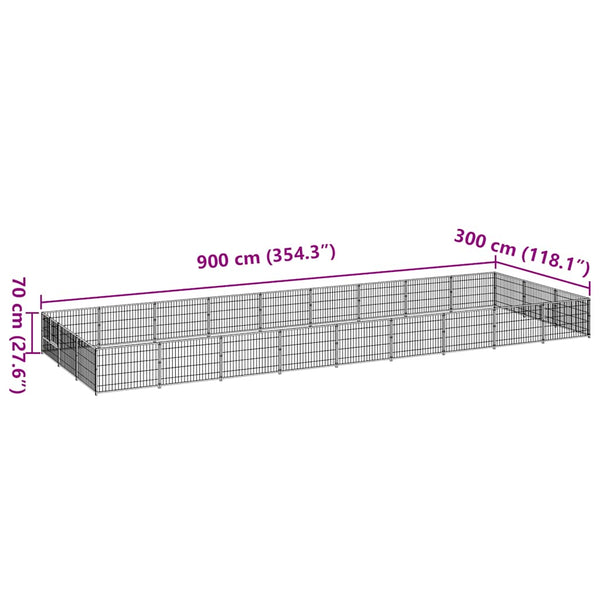 Hundezwinger Schwarz 27 m² Stahl