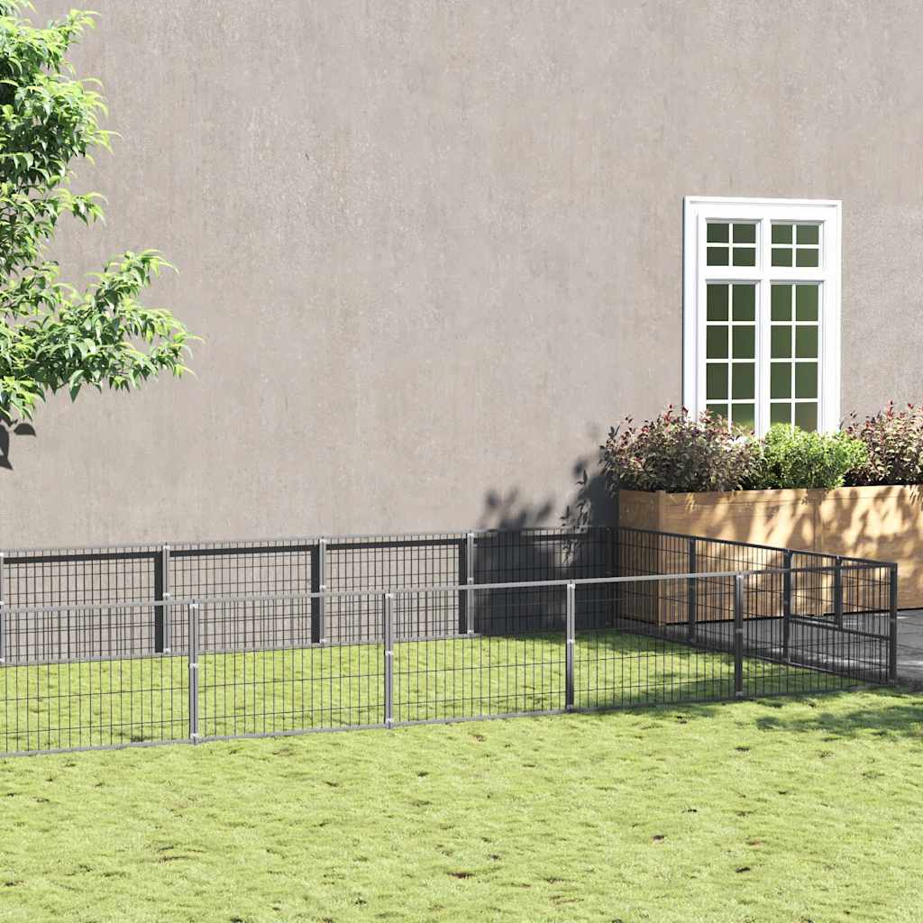 Hundezwinger Silbern 30 m² Stahl