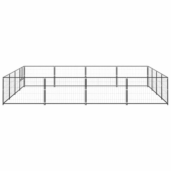 Hundezwinger Schwarz 16 m² Stahl
