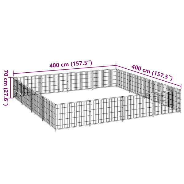 Hundezwinger Schwarz 16 m² Stahl