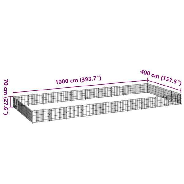 Hundezwinger Schwarz 40 m² Stahl