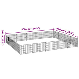 Hundezwinger Silbern 20 m² Stahl