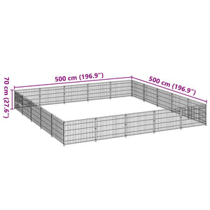 Hundezwinger Schwarz 25 m² Stahl