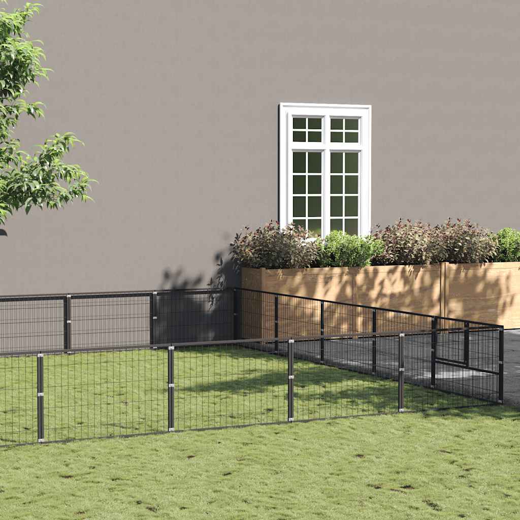 Hundezwinger Schwarz 25 m² Stahl