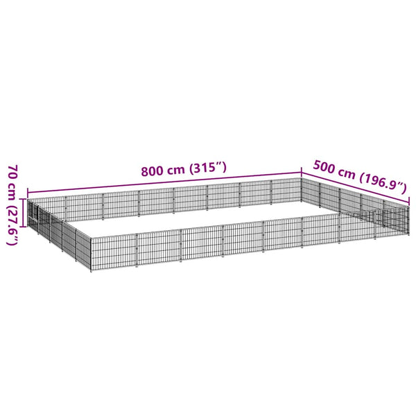Hundezwinger Schwarz 40 m² Stahl