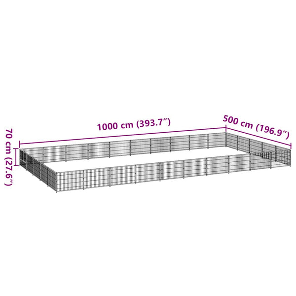 Hundezwinger Schwarz 50 m² Stahl
