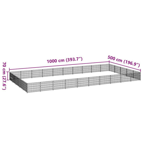 Hundezwinger Silbern 50 m² Stahl