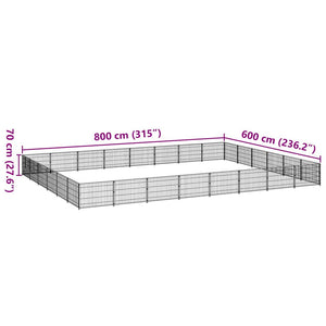 Hundezwinger Schwarz 48 m² Stahl