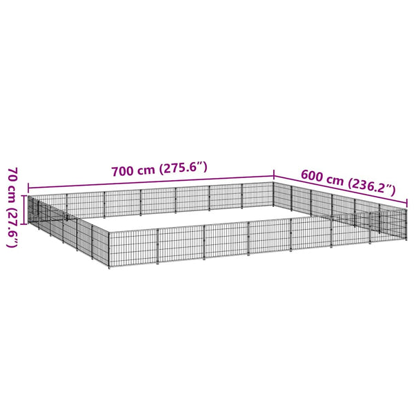 Hundezwinger Silbern 42 m² Stahl