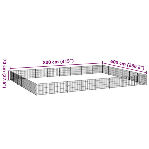 Hundezwinger Silbern 48 m² Stahl