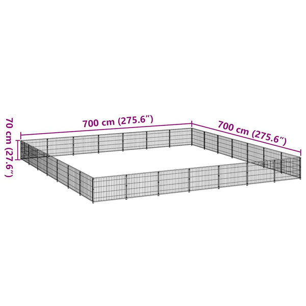 Hundezwinger Schwarz 49 m² Stahl