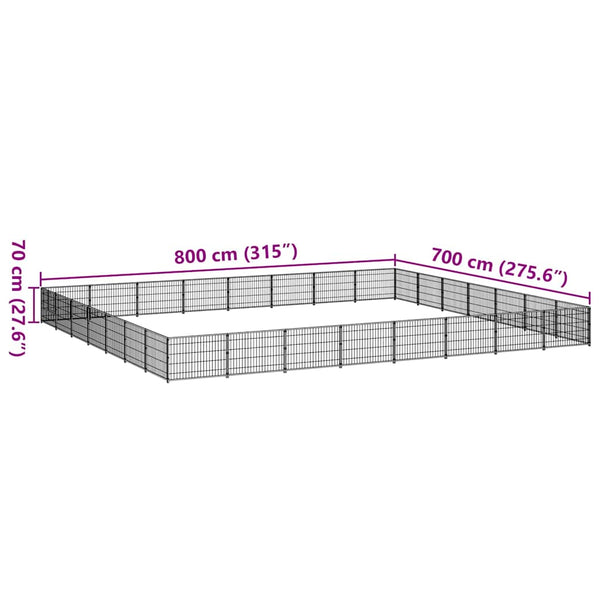 Hundezwinger Schwarz 56 m² Stahl