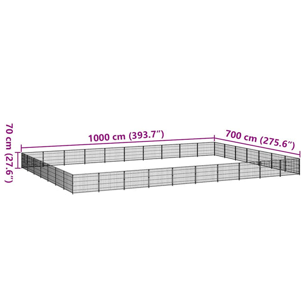 Hundezwinger Schwarz 70 m² Stahl