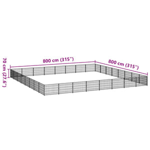 Hundezwinger Schwarz 64 m² Stahl