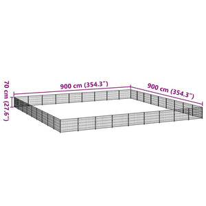 Hundezwinger Schwarz 81 m² Stahl