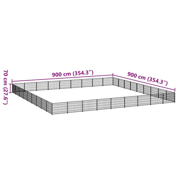 Hundezwinger Schwarz 81 m² Stahl
