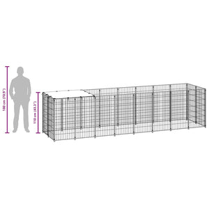 Hundezwinger Schwarz 4,84 m² Stahl