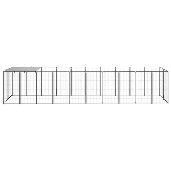 Hundezwinger Schwarz 6,05 m² Stahl