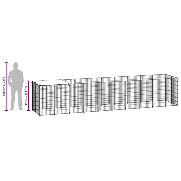 Hundezwinger Schwarz 6,05 m² Stahl