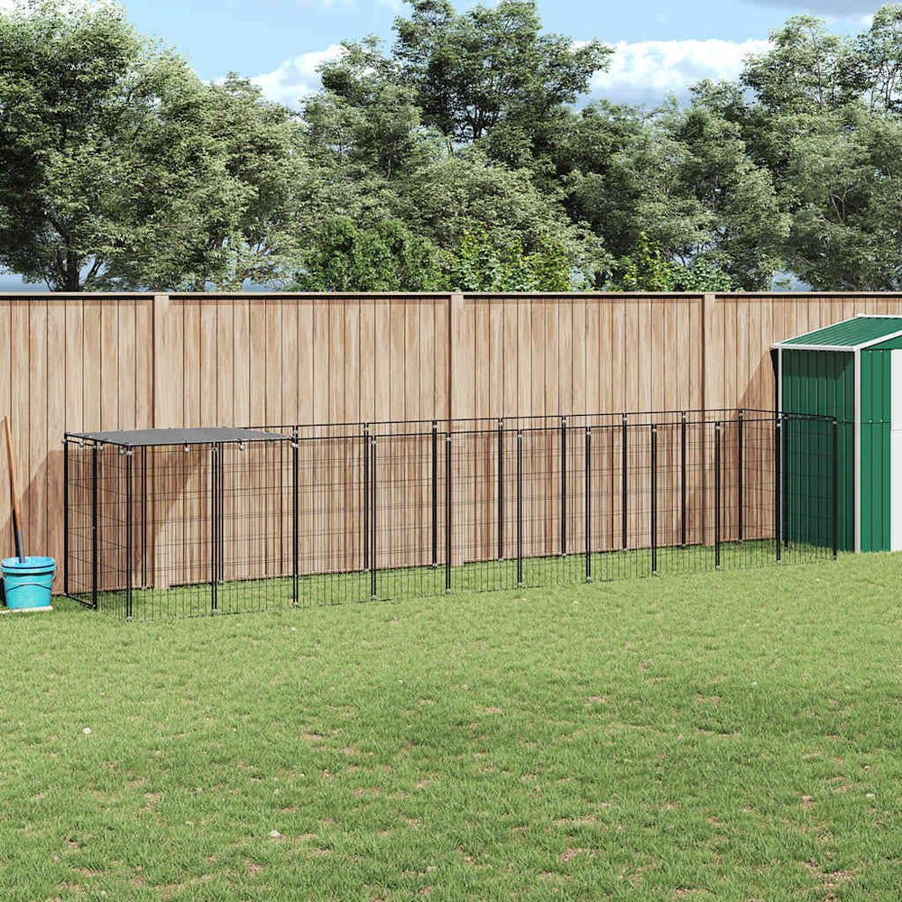 Hundezwinger Schwarz 6,05 m² Stahl