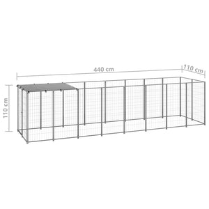 Hundezwinger Silbern 4,84 m² Stahl