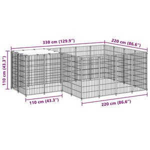 Hundezwinger Schwarz 6,05 m² Stahl