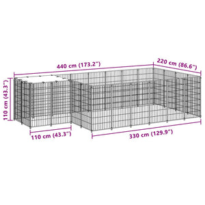 Hundezwinger Schwarz 8,47 m² Stahl