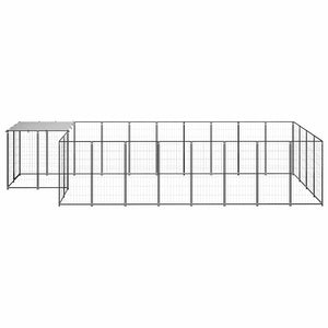 Hundezwinger Schwarz 10,89 m² Stahl