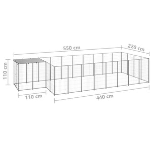Hundezwinger Silbern 10,89 m² Stahl