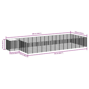 Hundezwinger Schwarz 26,62 m² Stahl