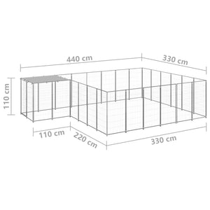 Hundezwinger Silbern 12,1 m² Stahl