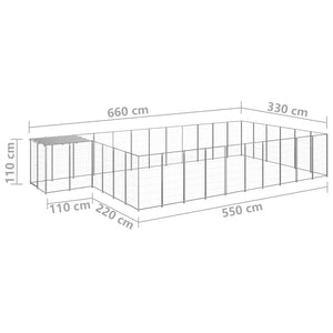Hundezwinger Silbern 19,36 m² Stahl